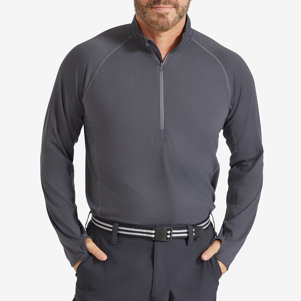 Men's Eden Gardening Zip-Neck Top - Charcoal – Genus Gardenwear