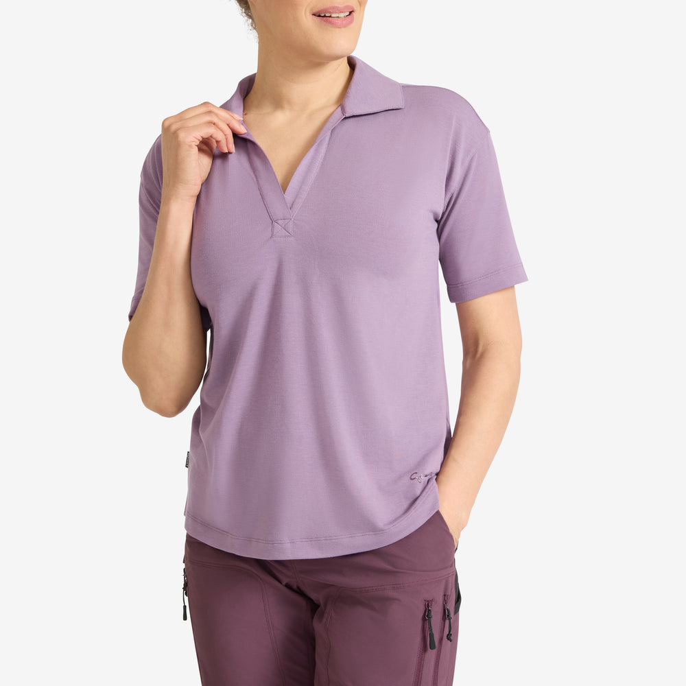 Genus Cardoon Women's Eden Collared Tee front view