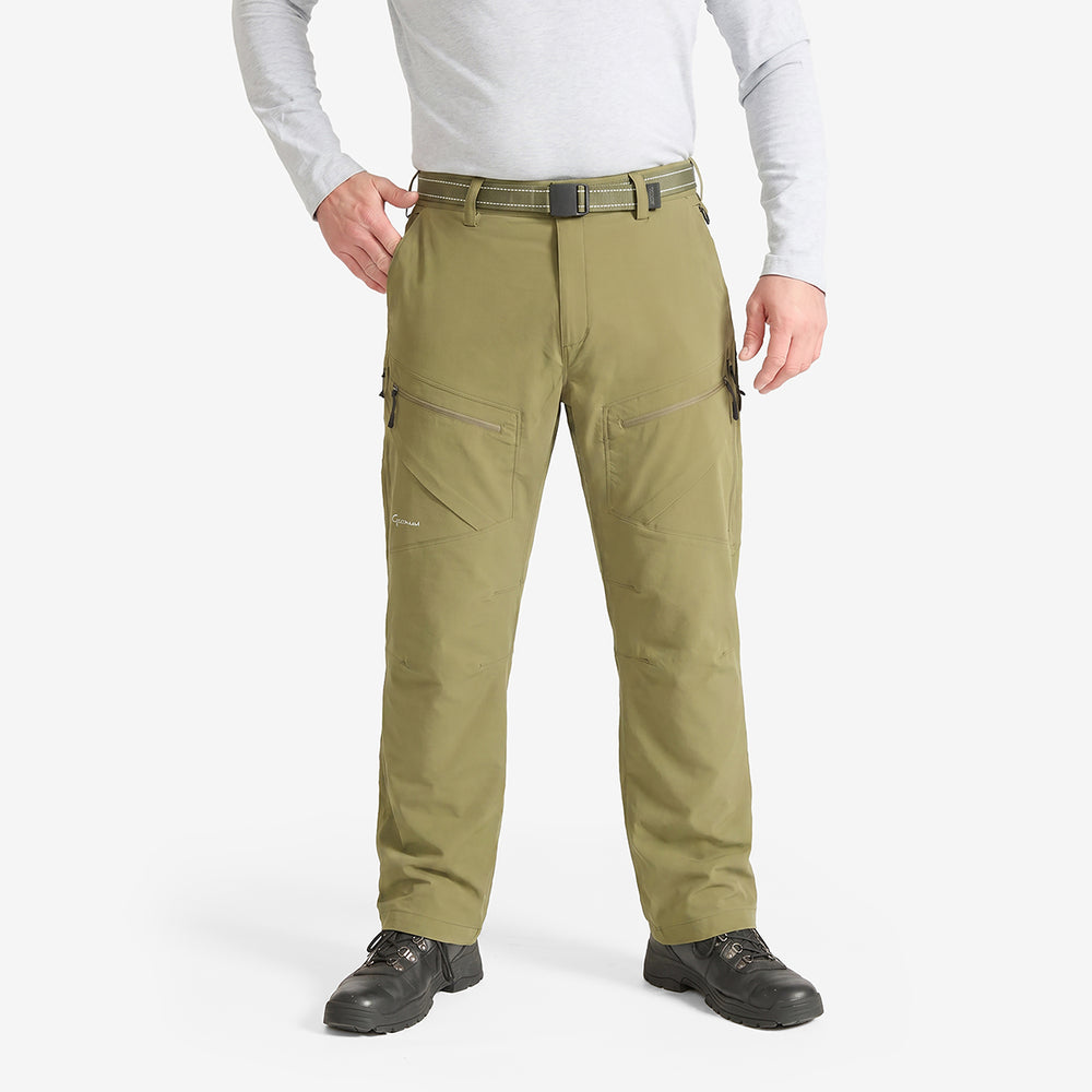 Front view of Genus Burnt Olive Men's Summer Gardening Trousers