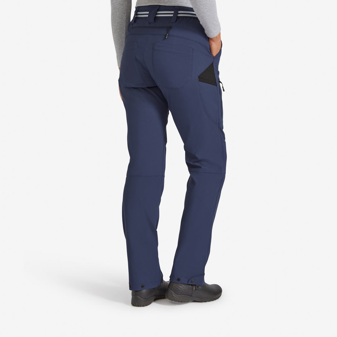 Back view of the Genus Women's Indigo 3 Season Trousers