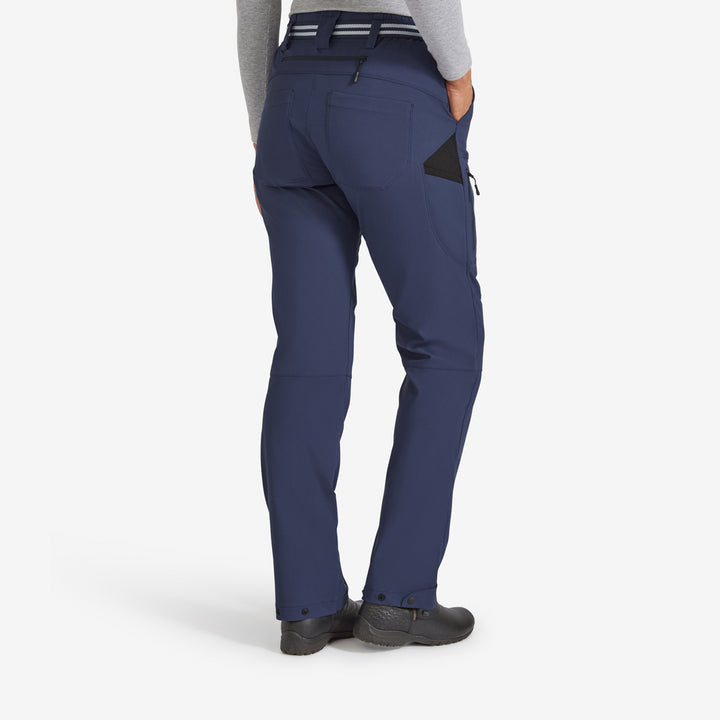 Back view of the Genus Women's Indigo 3 Season Trousers