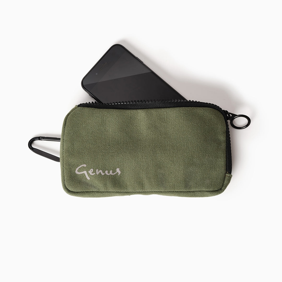 Genus green phone carrier with phone