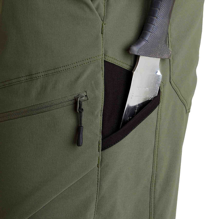 Tool pocket on the Genus Dusky Green Men's 3 Season Gardening Trousers