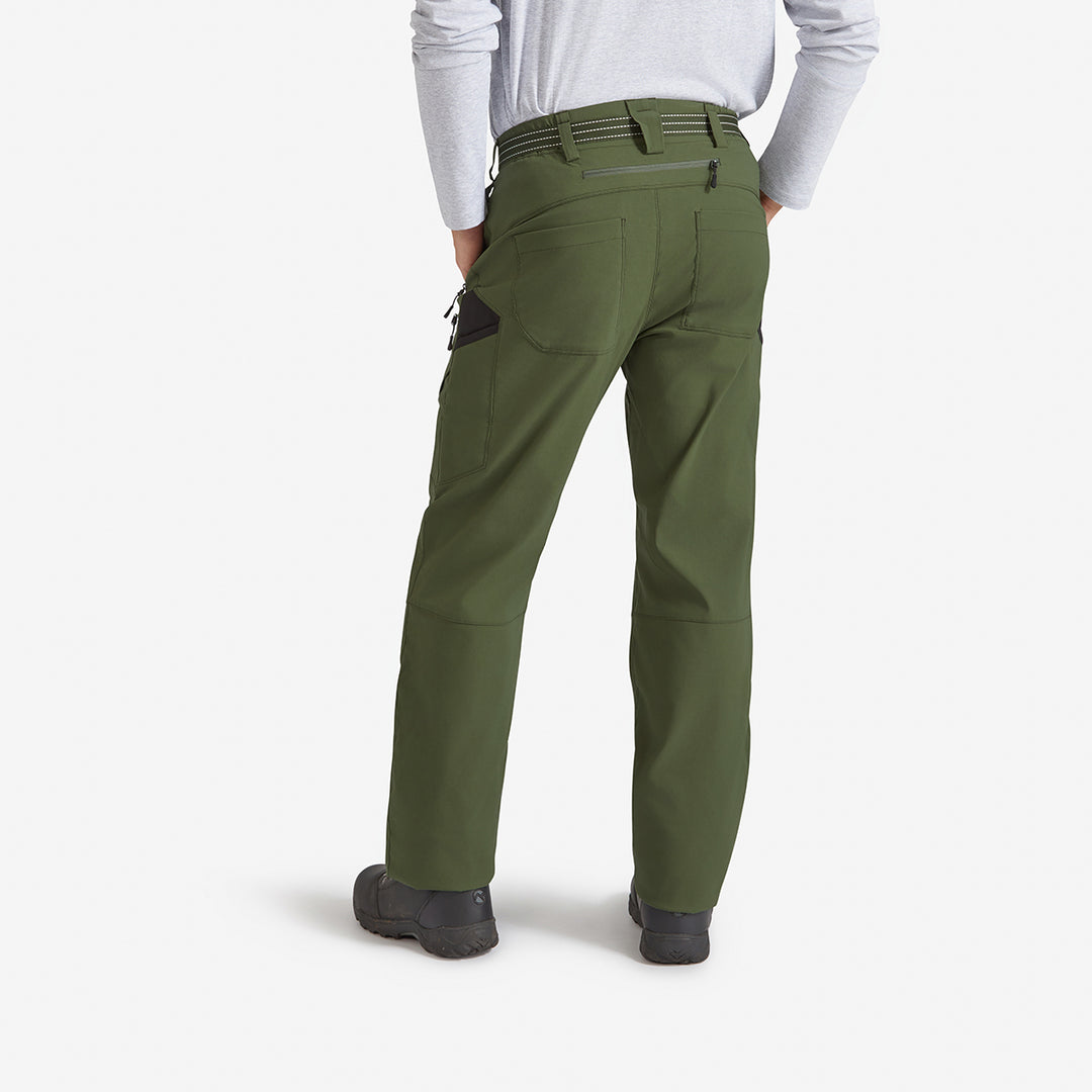 Back view of the Genus Men's New Green Waterproof Trousers