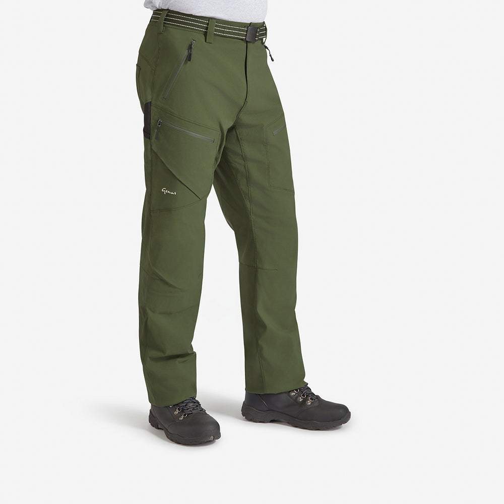 Side view of the Genus Men's New Green Waterproof Trousers