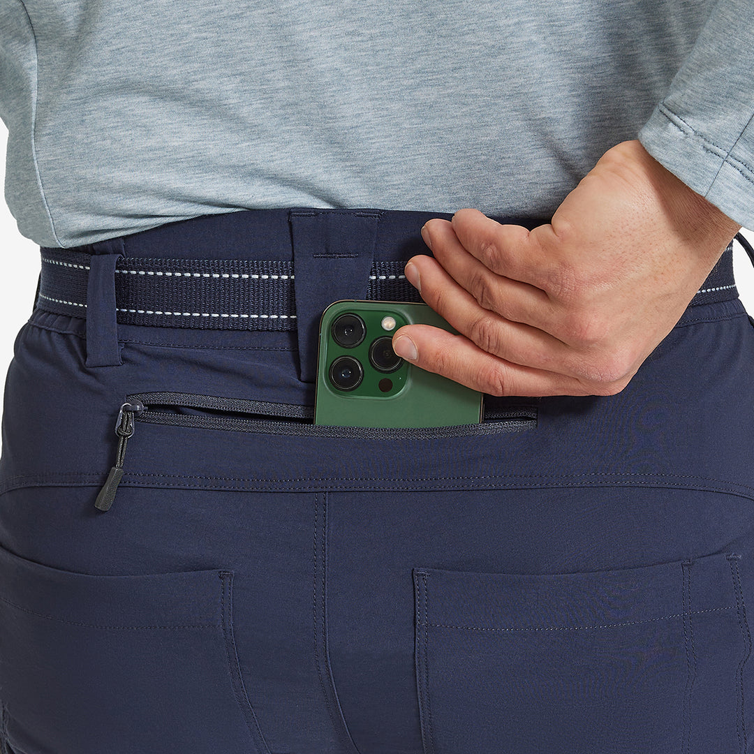 Back pocket on the Genus Men's Summer Gardening Trousers Dark Navy