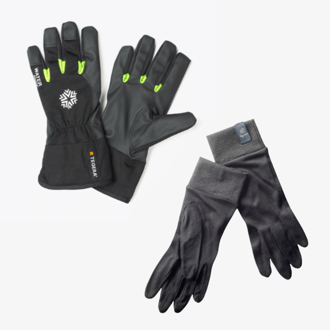 Pair of Genus silk gloves and waterproof gardening loves