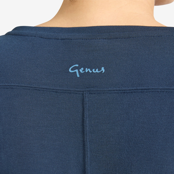 Close up of a Genus Marino Blue women's Eden Short Sleeve Tee 
