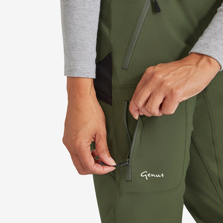 Zip pocket on the Genus Women's New Green Waterproof Trousers