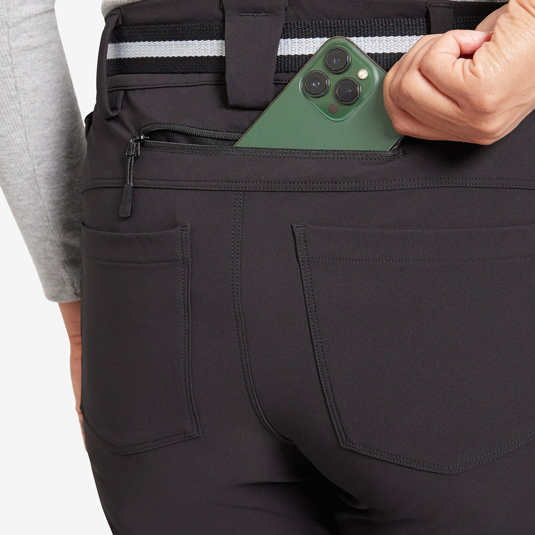 Genus womens black trimfit gardening trousers back phone pocket
