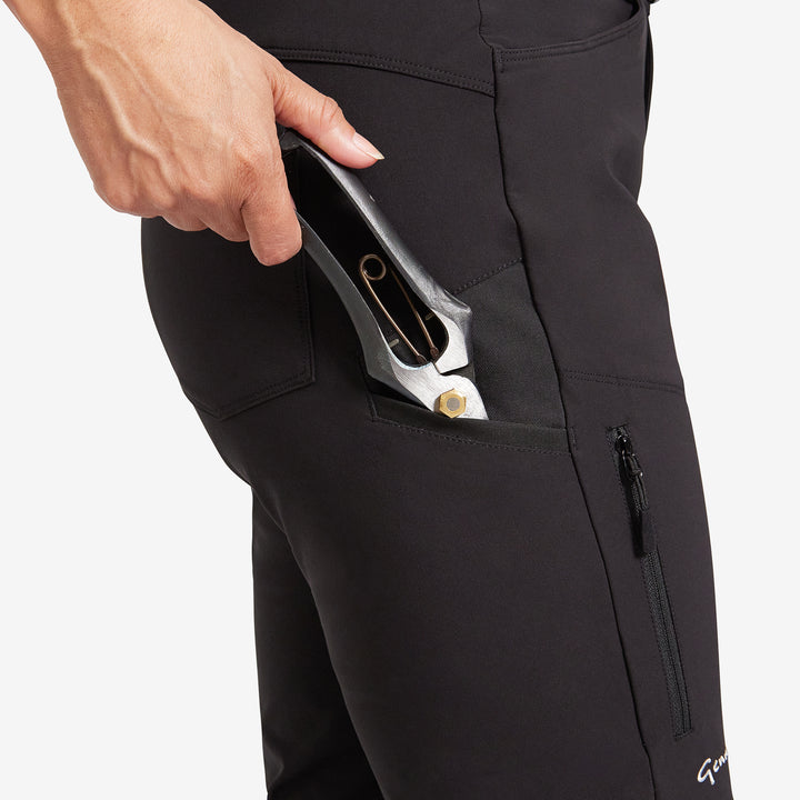 Genus womens black trimfit gardening trousers side pocket