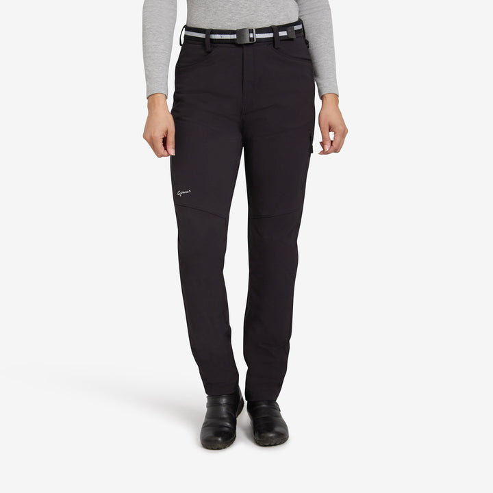 Genus womens black trimfit gardening trousers front view