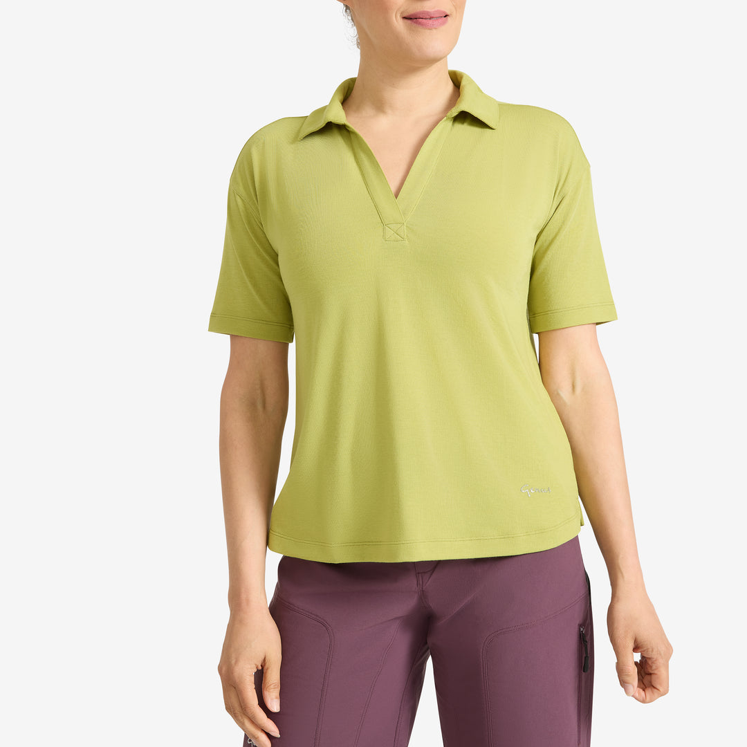 Women's Eden Collared Tee - Soft Lime