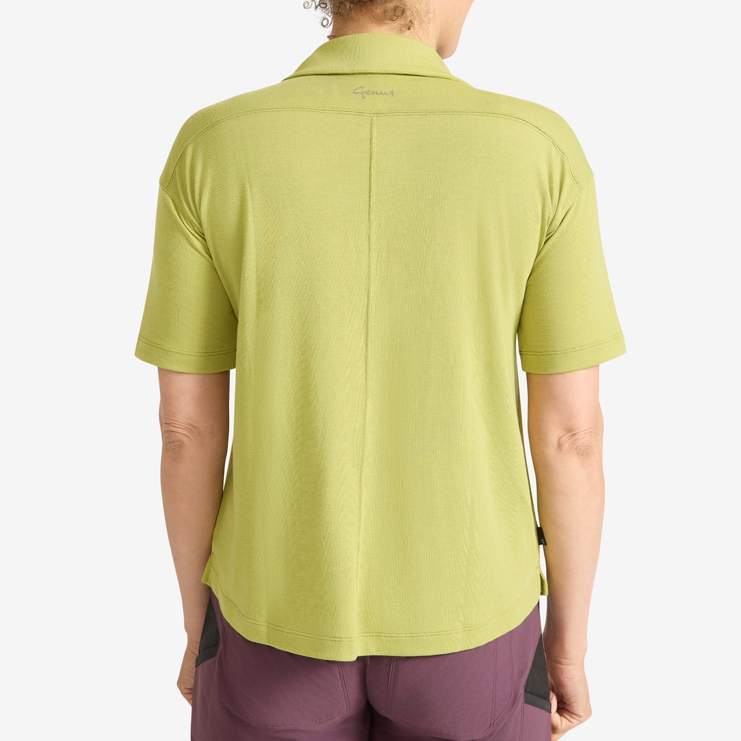 Women's Eden Collared Tee - Soft Lime