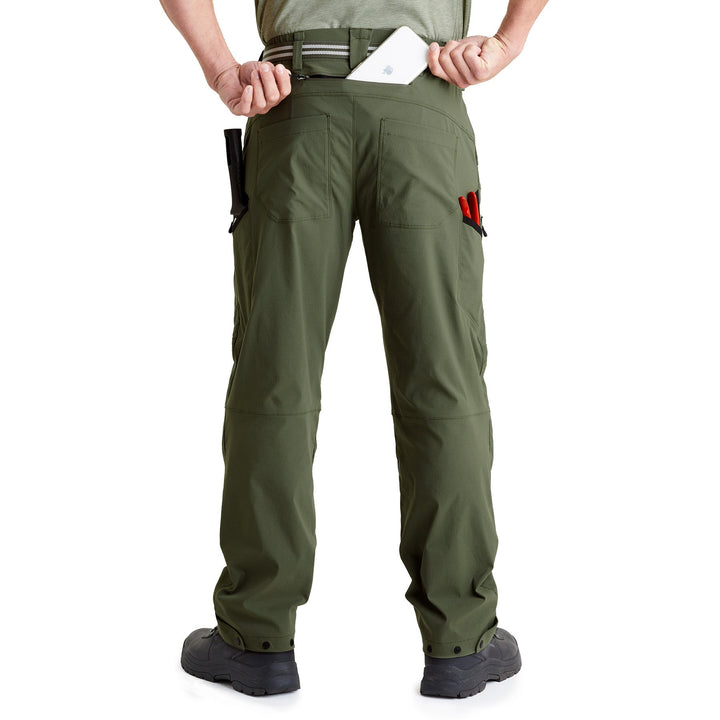 Phone pocket of the Genus Men's 3 Season Gardening Trousers Dusky Green