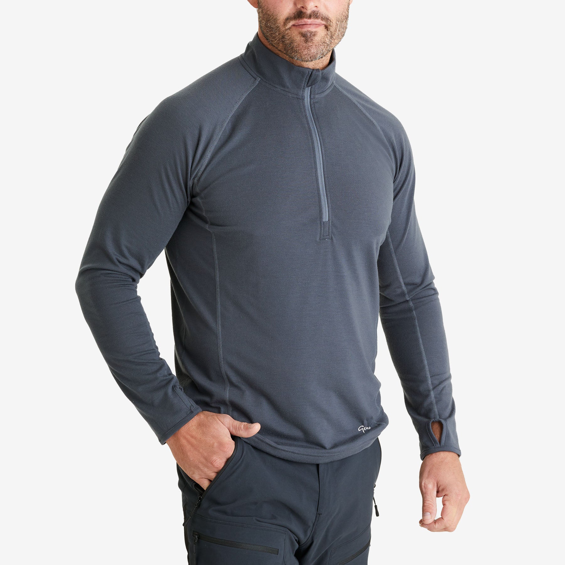 Men's Eden Gardening Zip-Neck Top - Charcoal – Genus Gardenwear